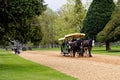 Shire Horses pulling Tourist carriages - Hampton Court Palace