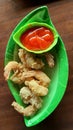 Shirmp sauce seafood plate food green plate