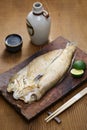 Shiro amadai wakasayaki, Japanese style grilled white tilefish Royalty Free Stock Photo