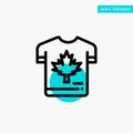 Shirt, Autumn, Canada, Leaf, Maple turquoise highlight circle point Vector icon