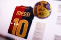 Shirt and ball with Lionel Messi signature