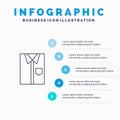 Shirt, Cloth, Clothing, Dress, Fashion, Formal, Wear Line icon with 5 steps presentation infographics Background