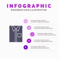 Shirt, Cloth, Clothing, Dress, Fashion, Formal, Wear Solid Icon Infographics 5 Steps Presentation Background