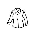 Shirt clothes vector icon outline black. EPS 10... Womens shirt illustration.... Flat outline sign.. Shop online concept. Females Royalty Free Stock Photo