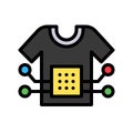 Shirt with computer chip, Future technology filled design icon Royalty Free Stock Photo