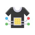 Shirt with computer chip, Future technology flat design icon Royalty Free Stock Photo