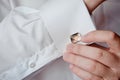 Shirt with a cufflink