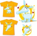 Shirt with cute aardvark illustration Royalty Free Stock Photo