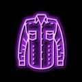 shirt denim neon glow icon illustration Royalty Free Stock Photo