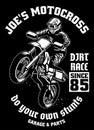 Shirt design of motocross garage Royalty Free Stock Photo