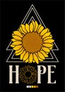 Shirt Design Vector Hope Sunflower Vintage