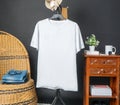 A shirt hanged on to a tripod with minimalistic decorations Royalty Free Stock Photo