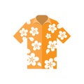 Shirt hawaiian flowers vector illustration