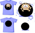 Shirt huddled with hedgehog - vector Royalty Free Stock Photo