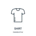 shirt icon vector from fashion style collection. Thin line shirt outline icon vector illustration