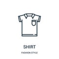 shirt icon vector from fashion style collection. Thin line shirt outline icon vector illustration