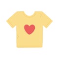 Shirt love heart print on white background