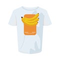 Shirt mockup brand with bananas healthy food