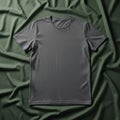 Shirt with short sleeves displayed against a rumpled green fabric Royalty Free Stock Photo