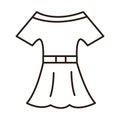 Shirt and skirt female accessory clothes line icon