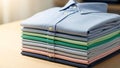 Shirt Stack on Table Royalty Free Stock Photo