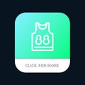 Shirt, Tshirt, Game, Sport Mobile App Button. Android and IOS Line Version