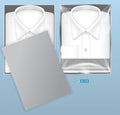 Set of realistic white shirt with tie isolated or formal wear office for employee or classic white shirt tied for men. Royalty Free Stock Photo