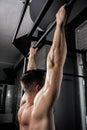 Shirtless man doing pull up Royalty Free Stock Photo