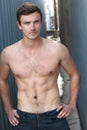 Shirtless attractive fit man Royalty Free Stock Photo