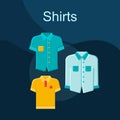 Shirts flat concept vector icon