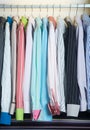 Shirts. man shirts on hangers Royalty Free Stock Photo