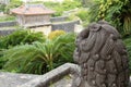 Shisa guardian in Shuri castle, Naha, Okinawa Royalty Free Stock Photo