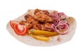 Shish kebab from chicken wings Royalty Free Stock Photo