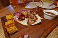 Shish kebab is a dish of finely cut mutton