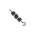 Shish kebab skewer vector icon