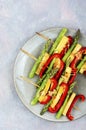 BBQ grilled vegetables on skewers Royalty Free Stock Photo
