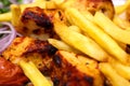 Shish Tawook - Chips - Grilled Chicken - Onions - Grills - Delicious Food