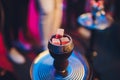 Shisha hookah with red hot coals. Sparks from breathe. Modern hookah for relax and shisha smoke.