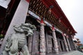 Shishi - Chinese imperial guardian lion statue at a pagoda temple