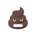 Shit emoji. Poo emoticon. Poop face isolated.