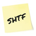 Shit Hits The Fan initialism SHTF black marker written text preppers notice, societal collapse preparedness concept, Royalty Free Stock Photo