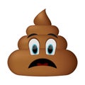 Shit icon, sad face, poop emoticon Royalty Free Stock Photo