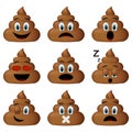 Shit icon set, emoticons isolated on white background Royalty Free Stock Photo