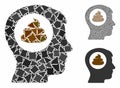 Shit idea head Mosaic Icon of Bumpy Items Royalty Free Stock Photo