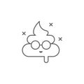 shit sunglasses outline icon. Element of nasty icon. Thin line icon for website design and development, app development. Premium