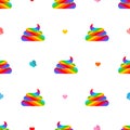 Shit unicorn pattern seamless. Rainbow multicolored turd background