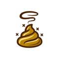 Shit vector. stinky poop with flies emoji vector, Bunch of brown shit icon in trendy line style vector Royalty Free Stock Photo