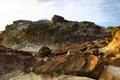 Shitiping Coastal spot featuring a natural staircase of eroded stone located at Hualien, Royalty Free Stock Photo