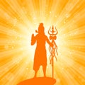 Shiva in brilliant galactic space. Greeting card for Maha Shivratri, a Hindu festival celebrated of Lord Shiva. Om or Aum Indian Royalty Free Stock Photo