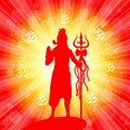 Shiva in brilliant galactic space. Greeting card for Maha Shivratri, a Hindu festival celebrated of Lord Shiva. Om or Aum Indian Royalty Free Stock Photo